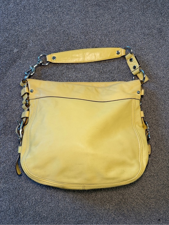 Coach Handbags - Vintage Coach Zoe Large Leather Hobo Buckle Shoulder Bag F12669 in Yellow